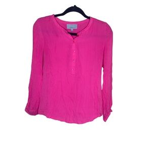 100 silk classiques entier pink blouse small